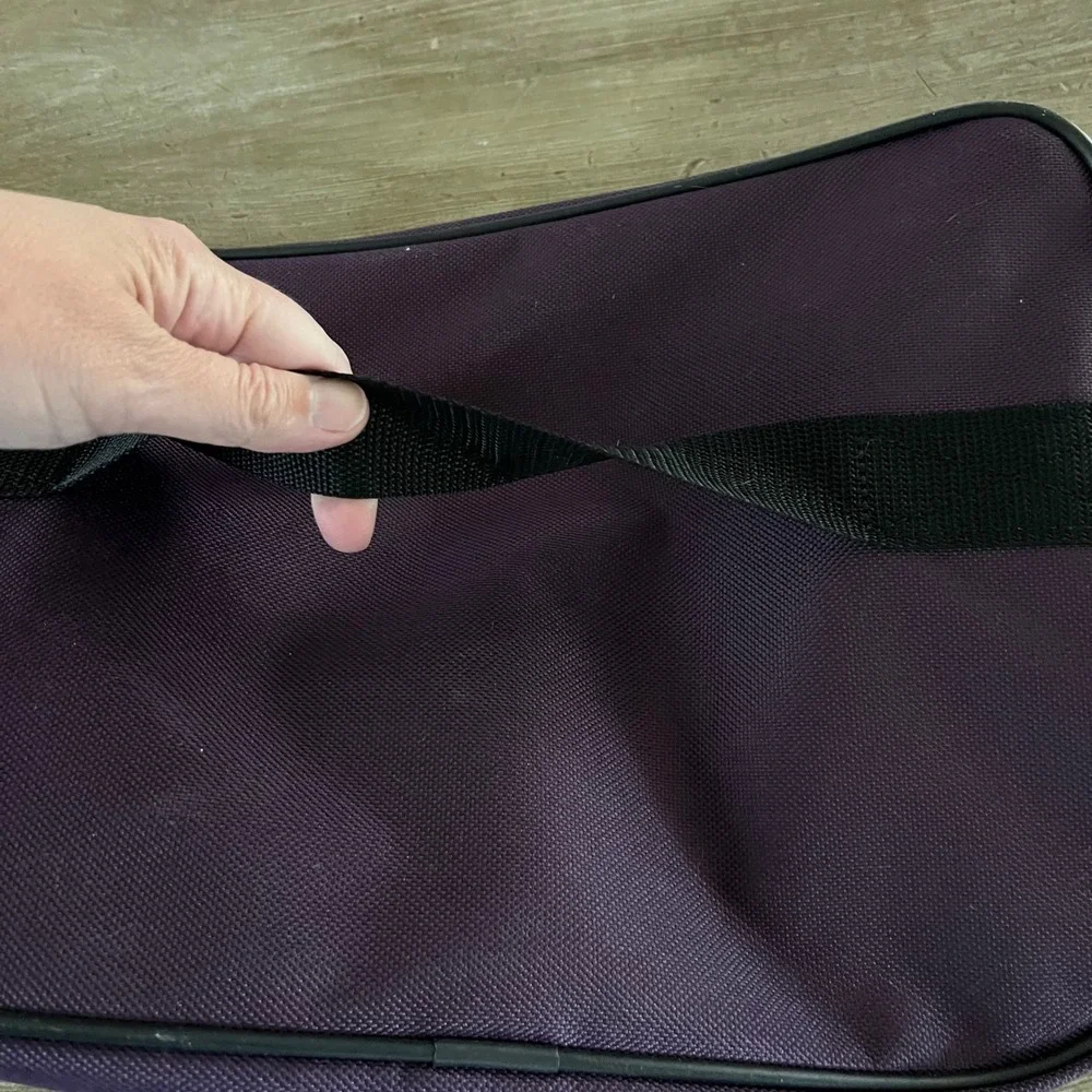 American Tourister Purple Gray Travel Boarding Bag Shoulder Strap Carry On Tote